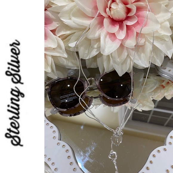 Jewelry - NWT Sterling Silver Heart-Key Pendant Necklace